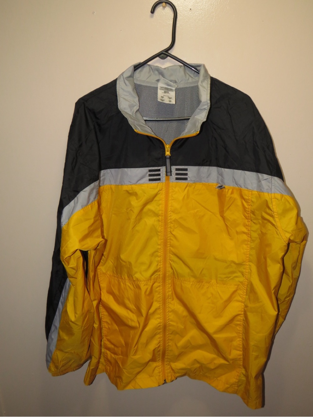 Vintage Adidas Men’s yellow and black windbreaker jacket. Size XL